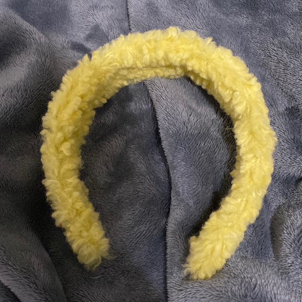 Yellow furry headband